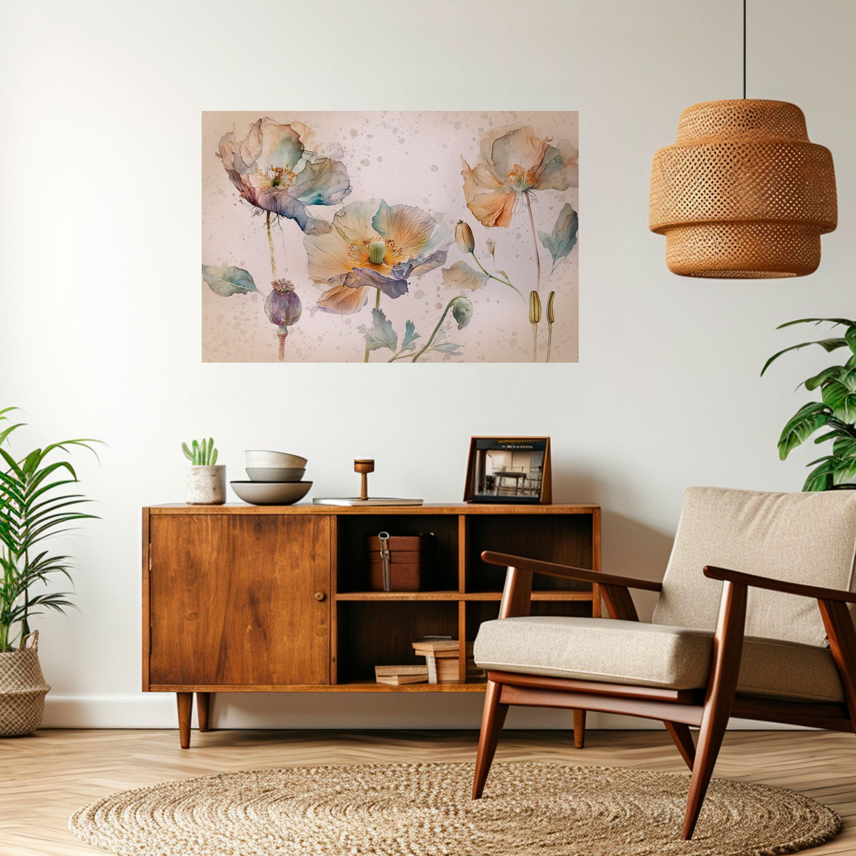SOFTEN POPPY Peel and Stick Horizontal Poster