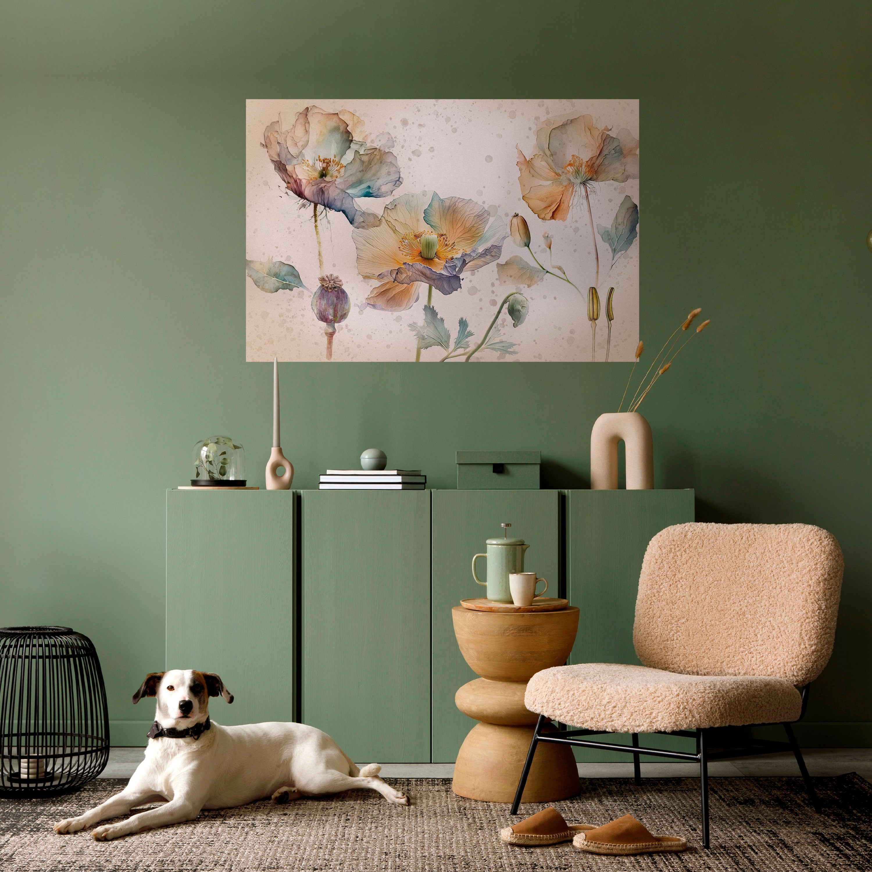 SOFTEN POPPY Peel and Stick Horizontal Poster