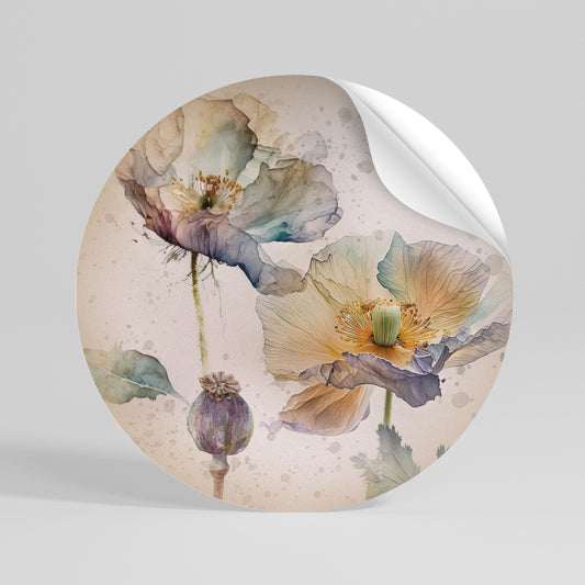 SOFTEN POPPY Vinilo adhesivo redondo