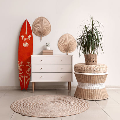 FLOWERY ORNATE Panel decorativo de tabla de surf