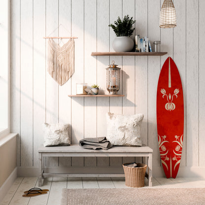 FLOWERY ORNATE Panel decorativo de tabla de surf
