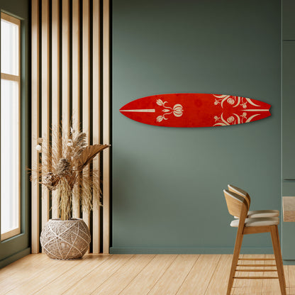 FLOWERY ORNATE Panel decorativo de tabla de surf