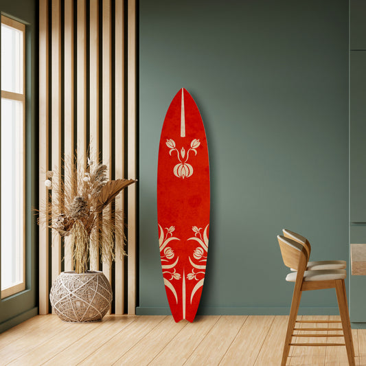 FLOWERY ORNATE Panel decorativo de tabla de surf