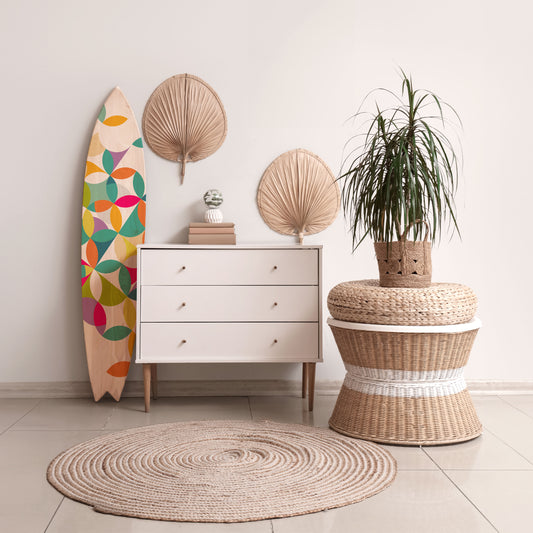 PIXEL BLOSSOM Panel decorativo de tabla de surf