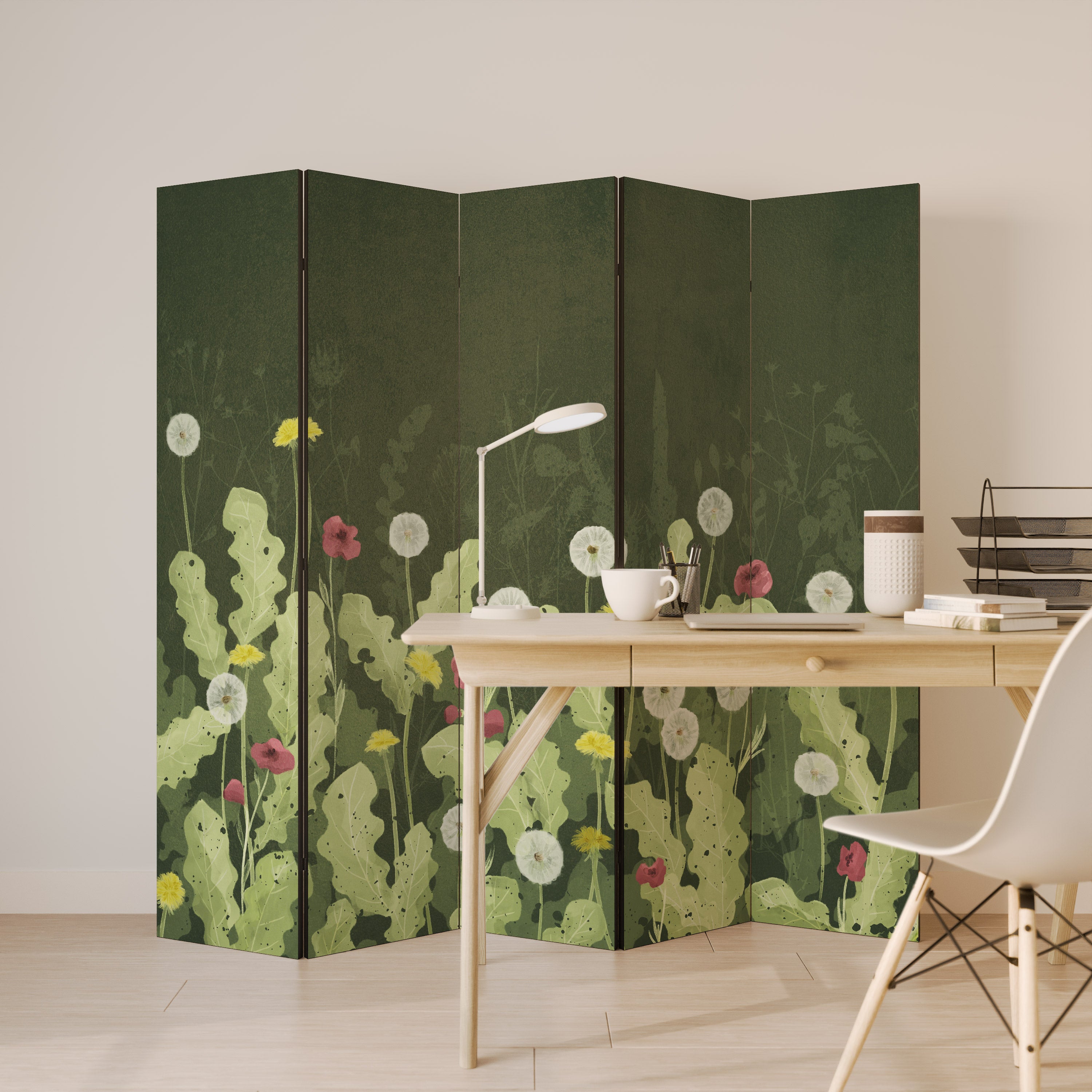 DANDELION AMUSE Decorative 5-Panel Room Divider
