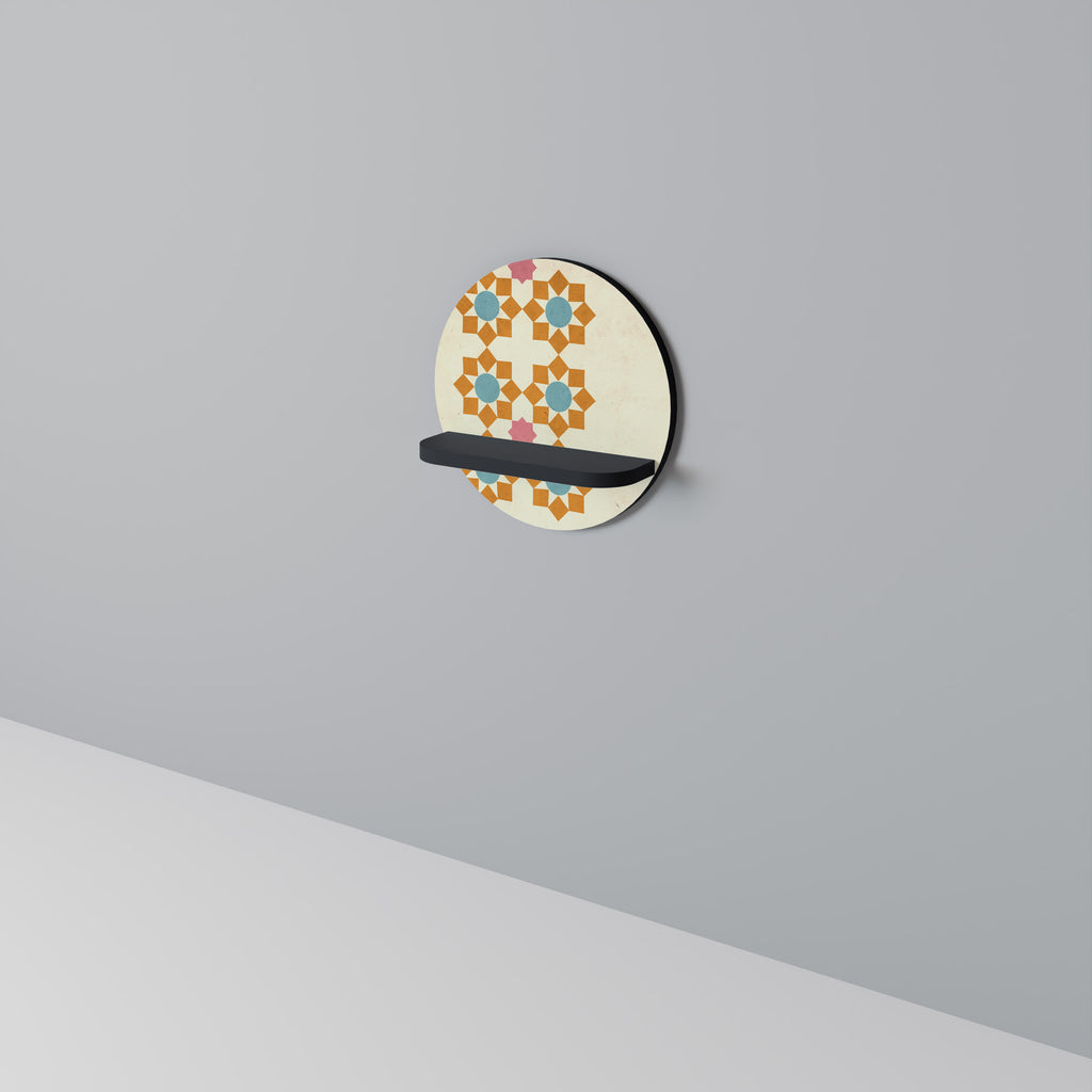 Estantería artística redonda con acabado negro para decoración floral