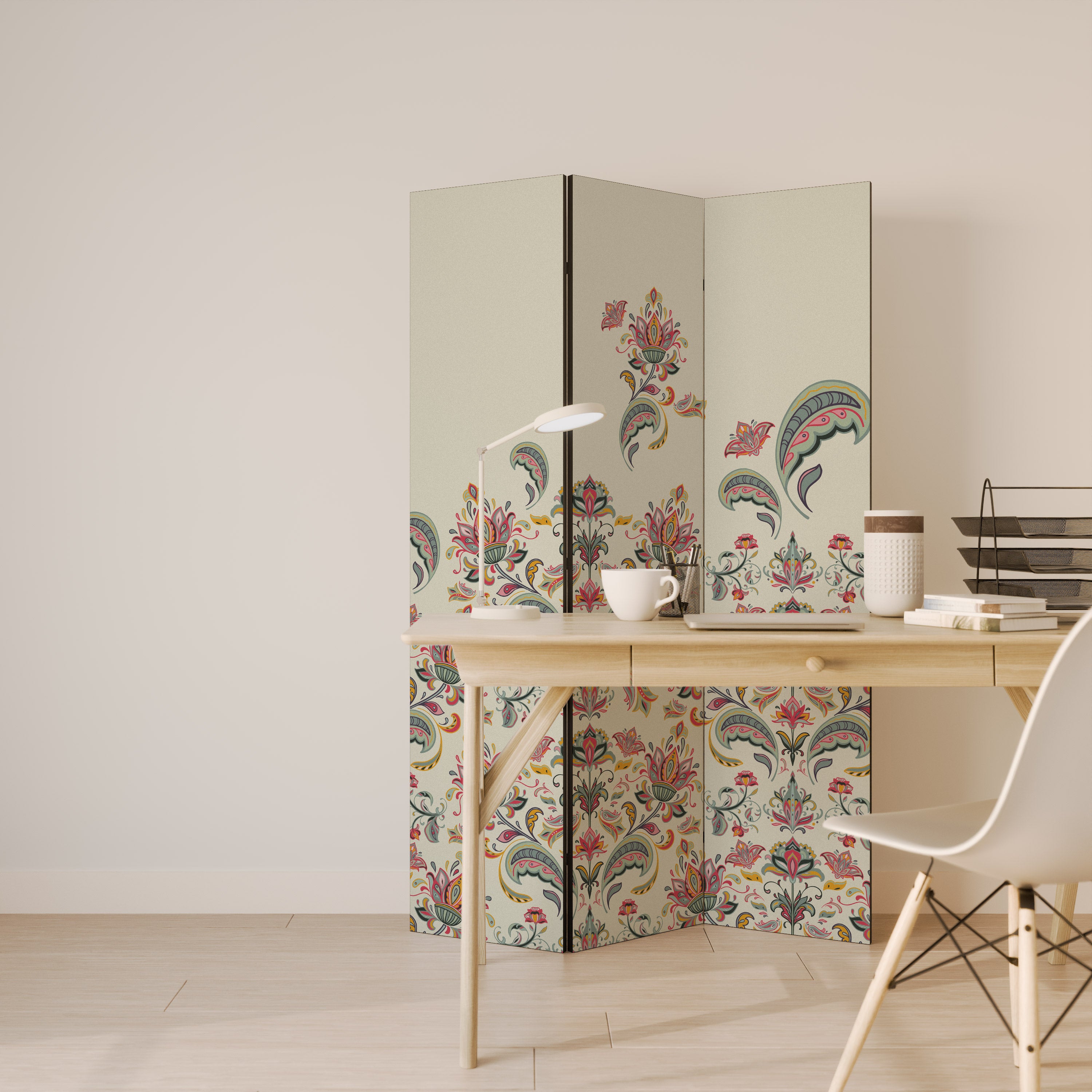 ORGANIC FOLKLORE Decorative 3-Panel Room Divider