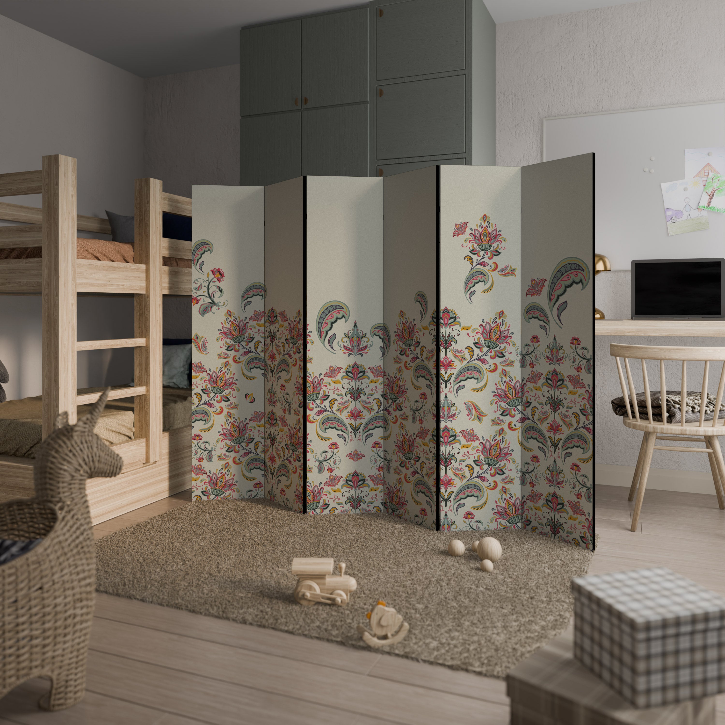 ORGANIC FOLKLORE Decorative 6-Panel Room Divider