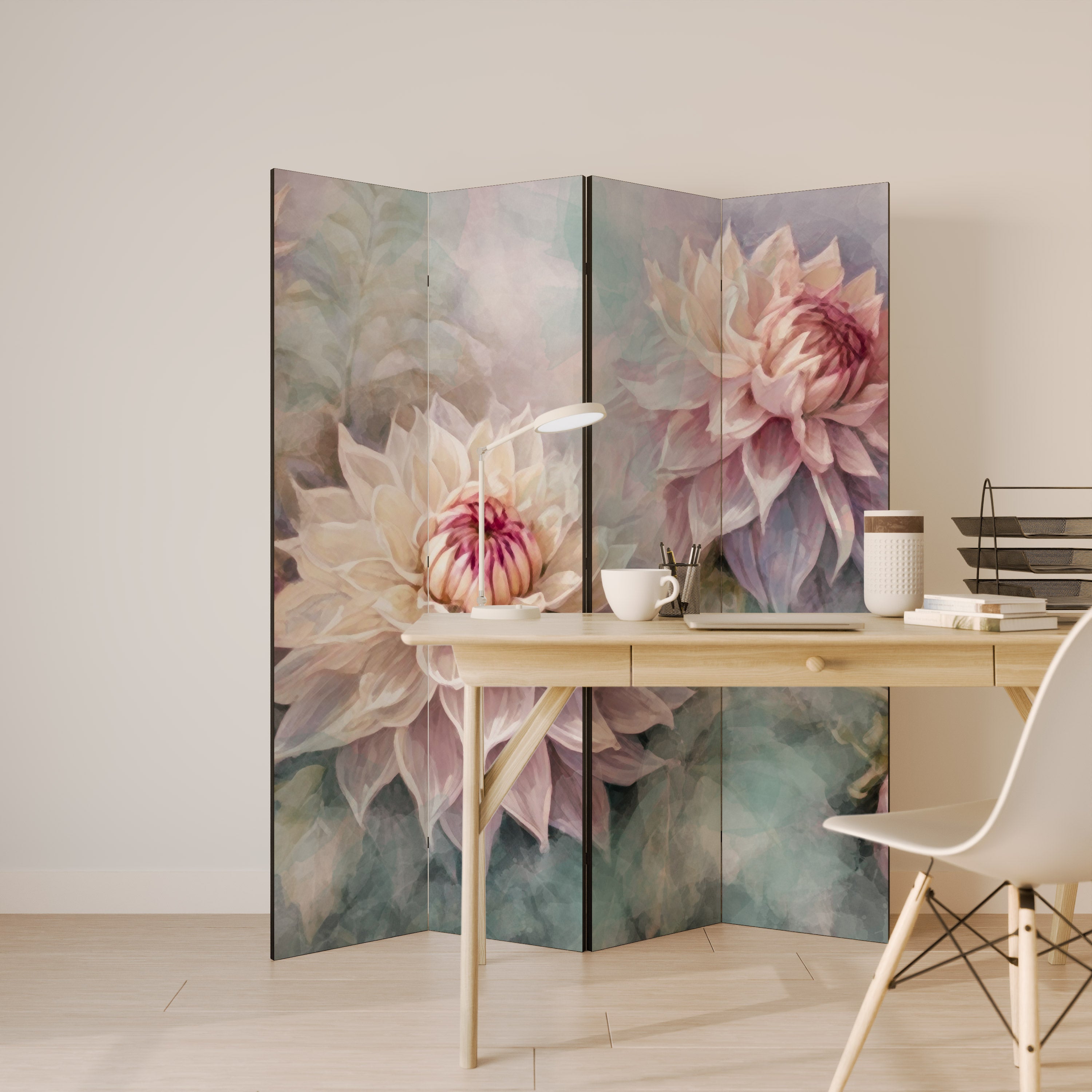 LUMINOUS GARDEN Decorative 4-Panel Room Divider