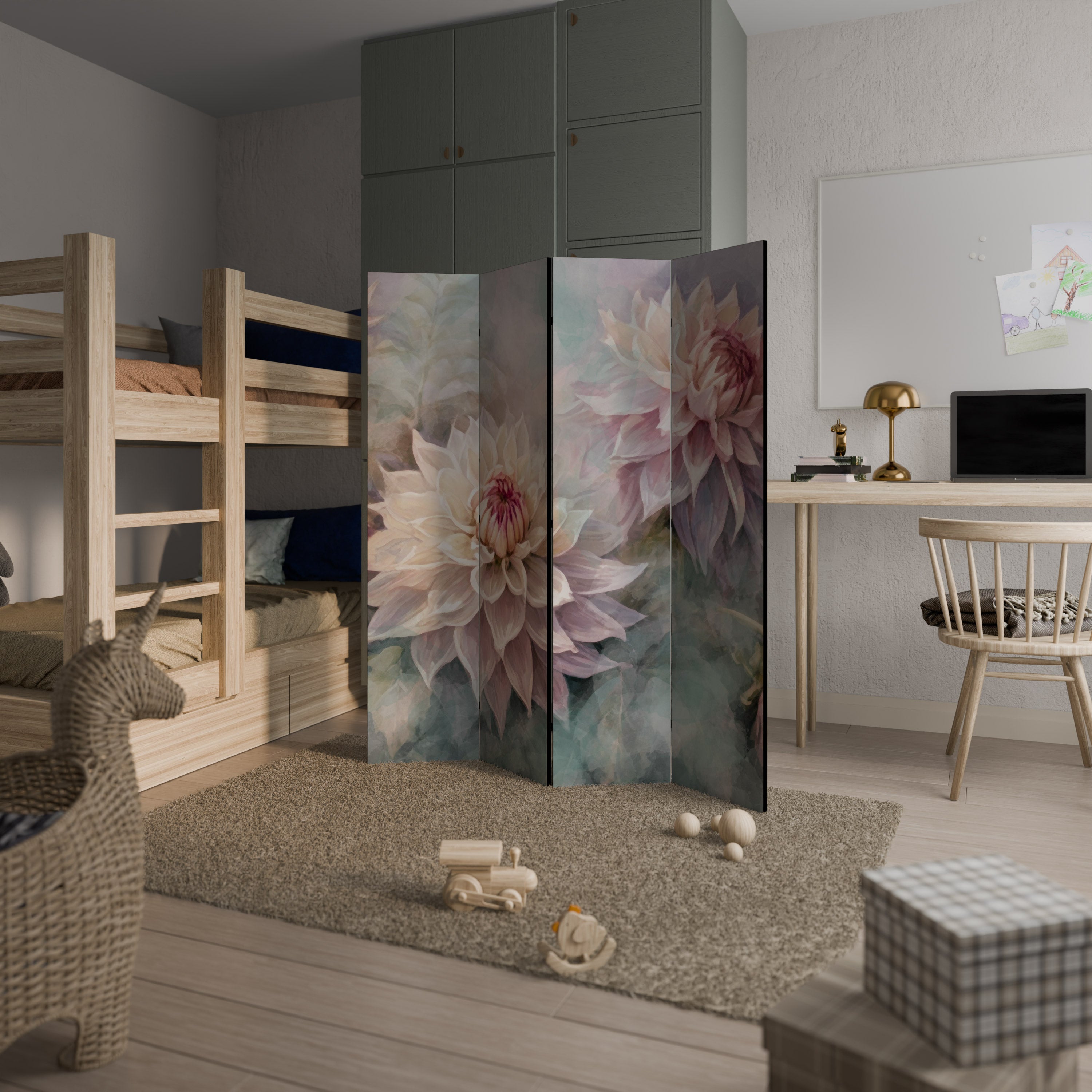 LUMINOUS GARDEN Decorative 4-Panel Room Divider