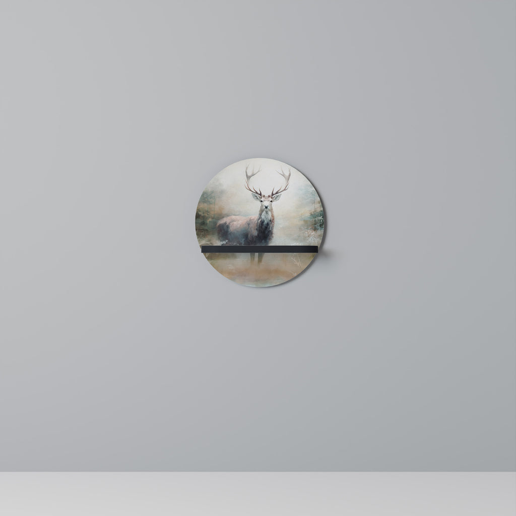 Estantería de arte redonda FOREST KING con acabado negro