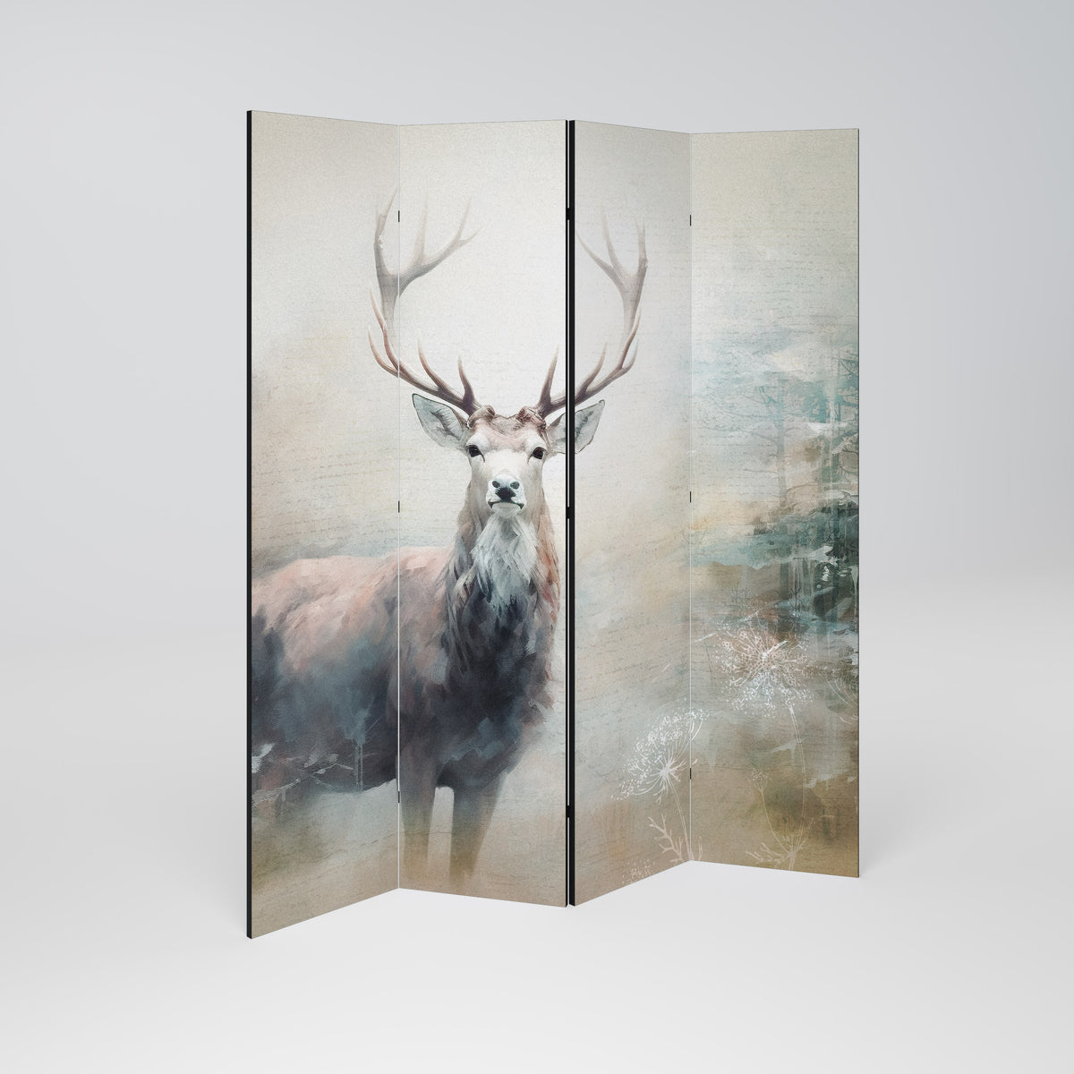 FOREST KING Biombo de 4 paneles