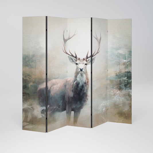 FOREST KING Biombo de 5 paneles