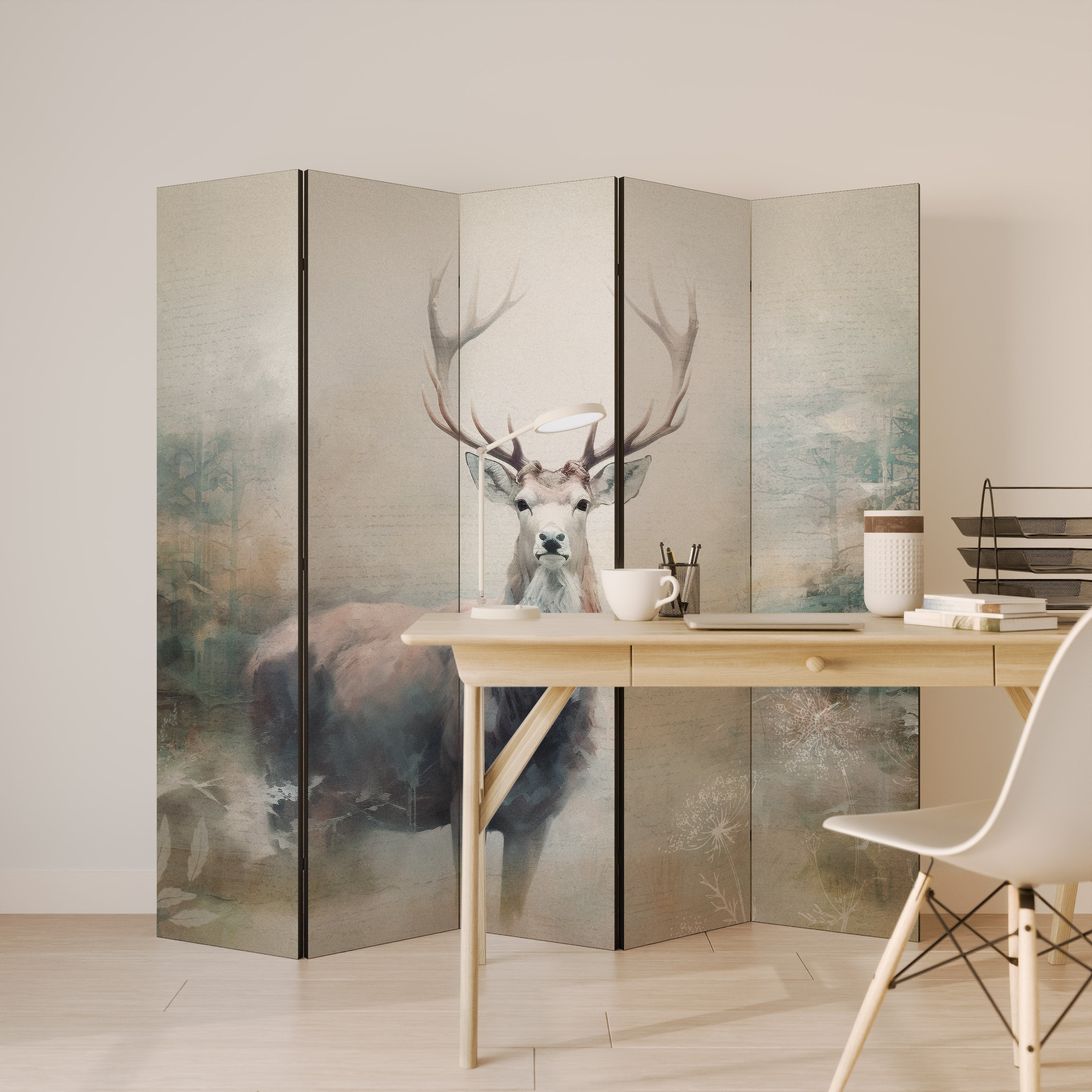 FOREST KING Decorative 5-Panel Room Divider