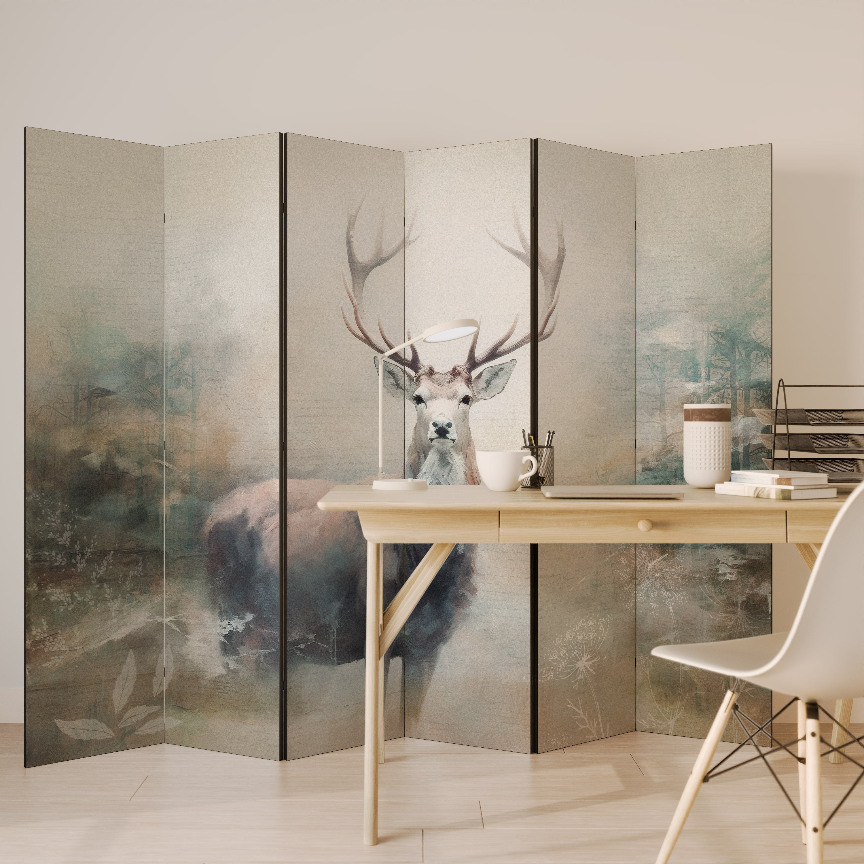 FOREST KING Decorative 6-Panel Room Divider