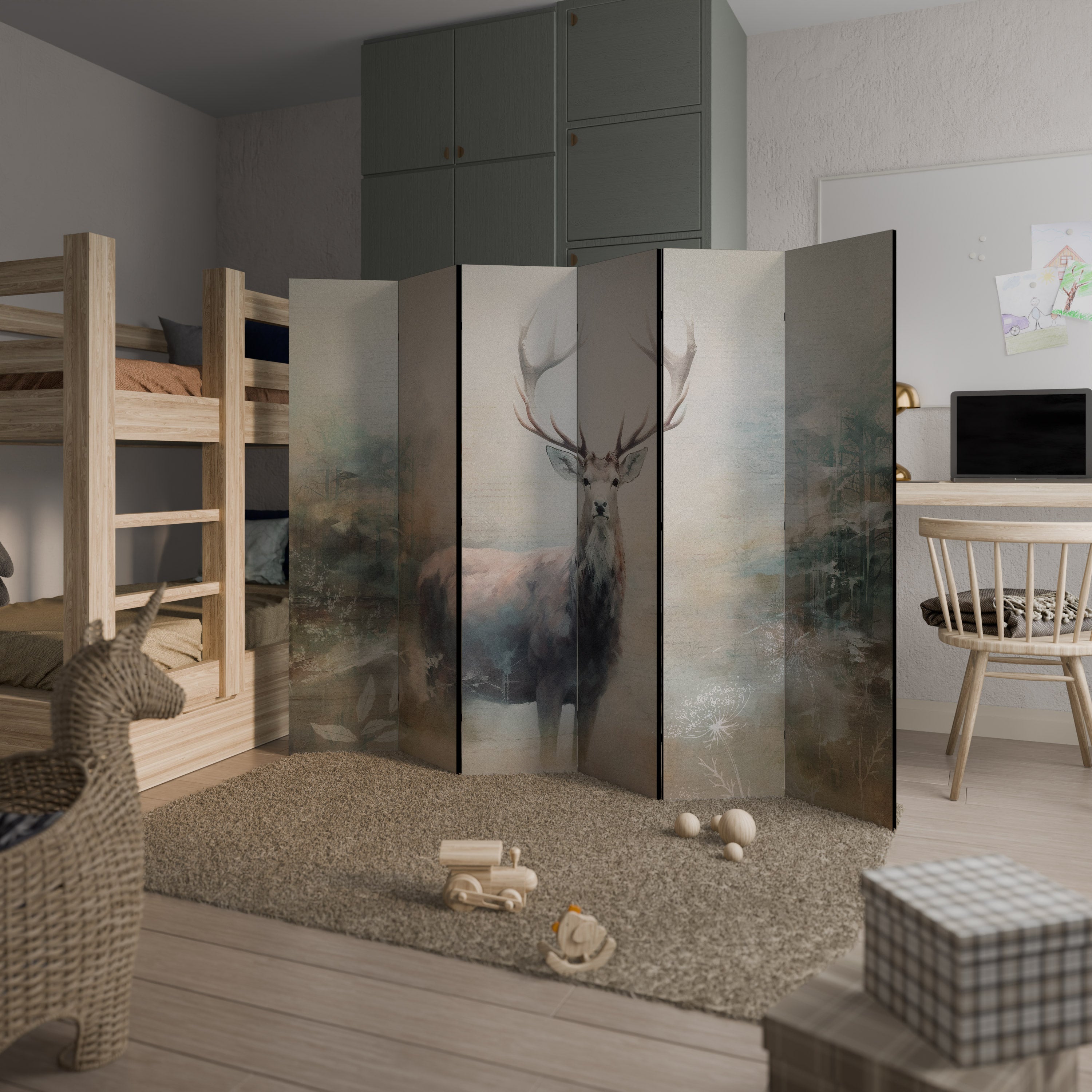FOREST KING Decorative 6-Panel Room Divider