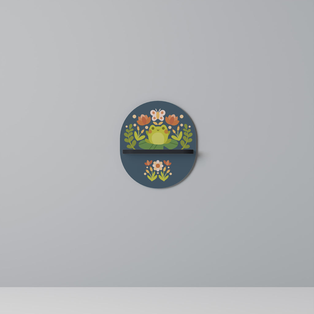 MEADOW IDYLL Oval Art Shelf In Black Finish