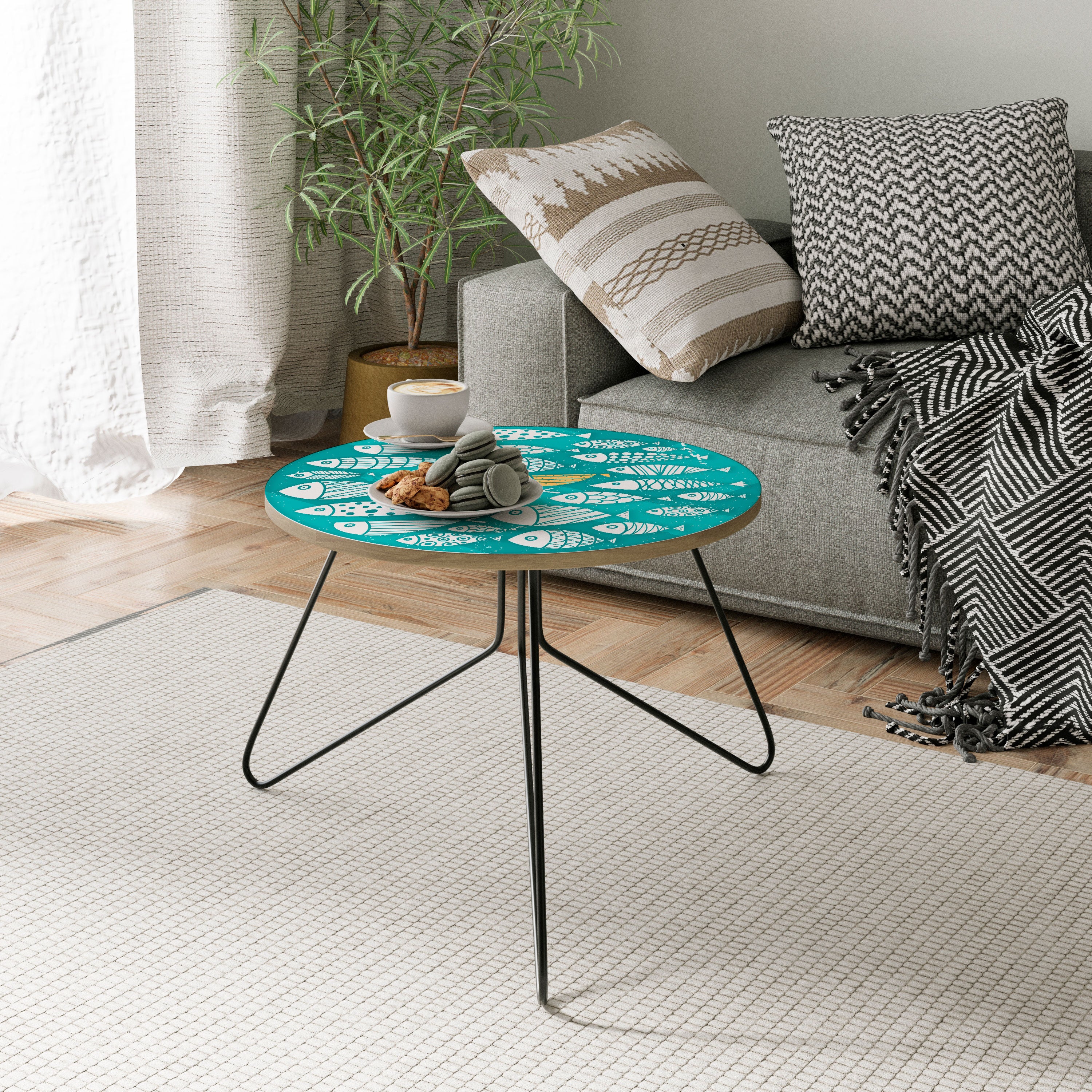 FISHY FOLK ART Coffee Table 60