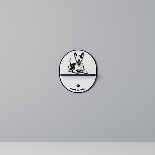 BULL TERRIER Estante Ovalado Decorativo en Acabado Negro