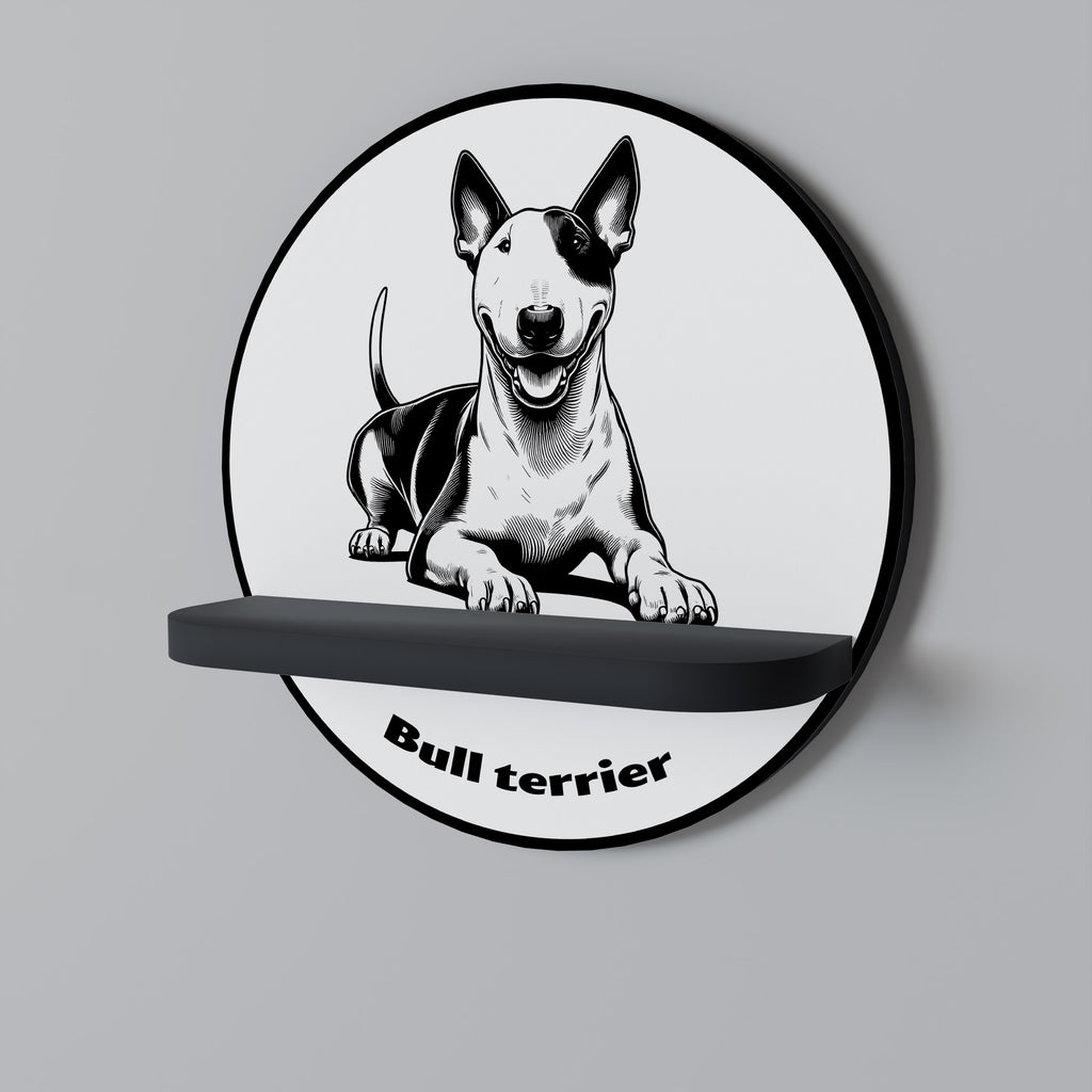 Estantería redonda de arte BULL TERRIER con acabado negro