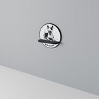 BULL TERRIER Estante Redondo Decorativo en Acabado Negro
