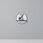 BULL TERRIER Estante Redondo Decorativo en Acabado Negro