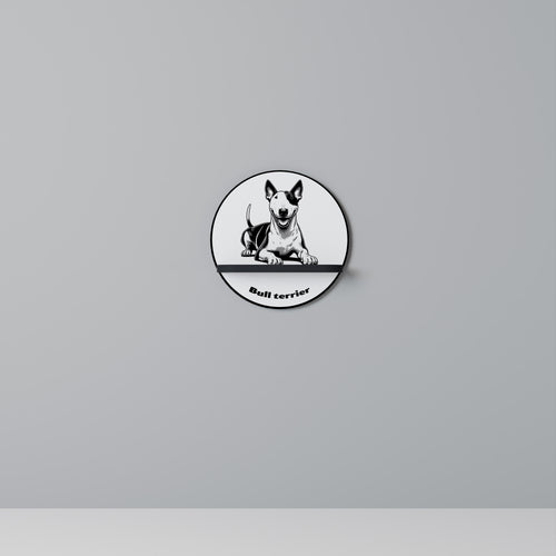 BULL TERRIER Estante Redondo Decorativo en Acabado Negro