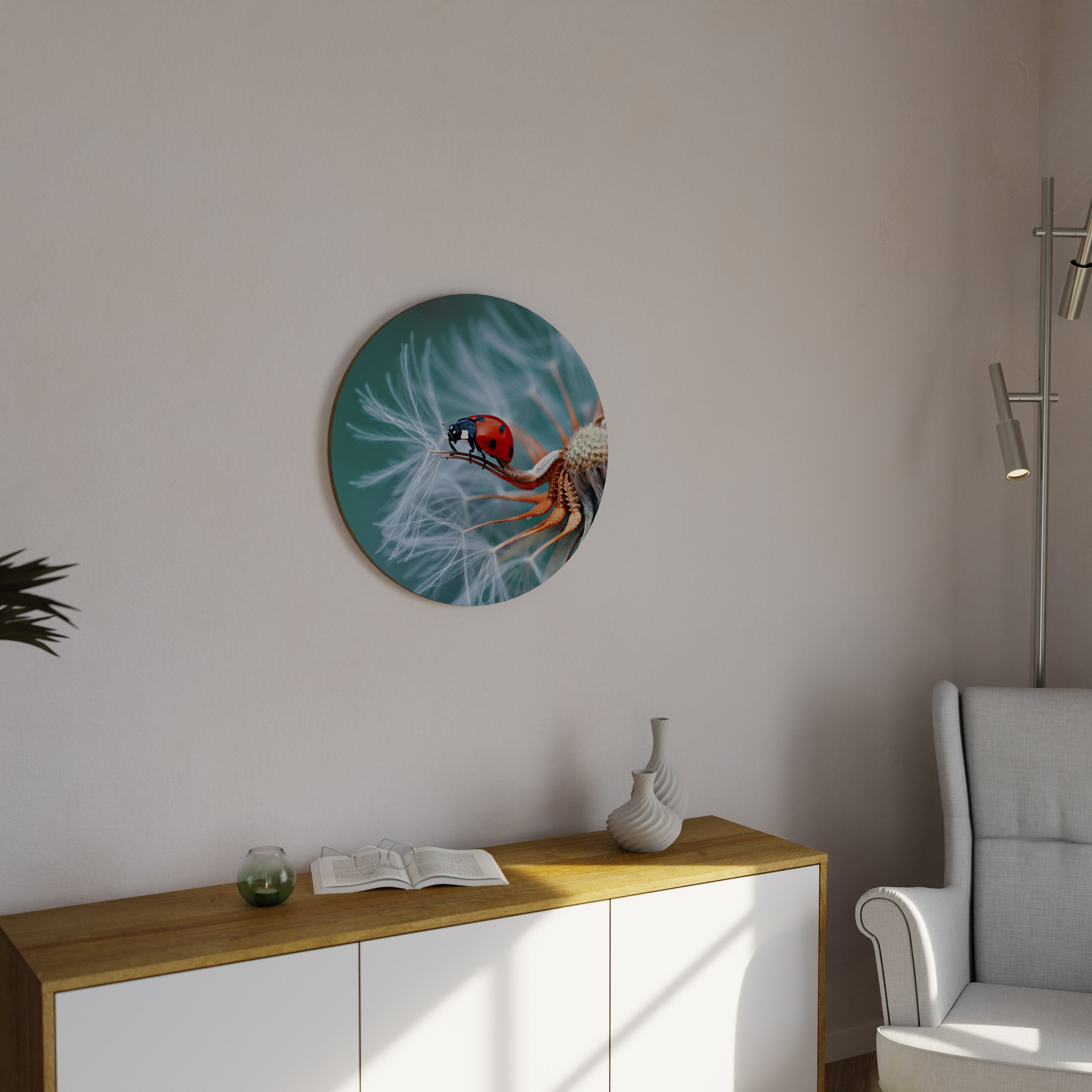 Arte de pared redondo LADYBUG BALANCE