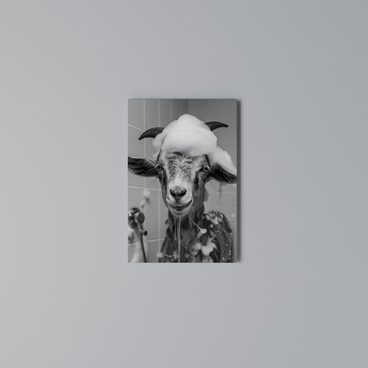 SOAPY GOAT GIGGLES Cuadro en lienzo vertical