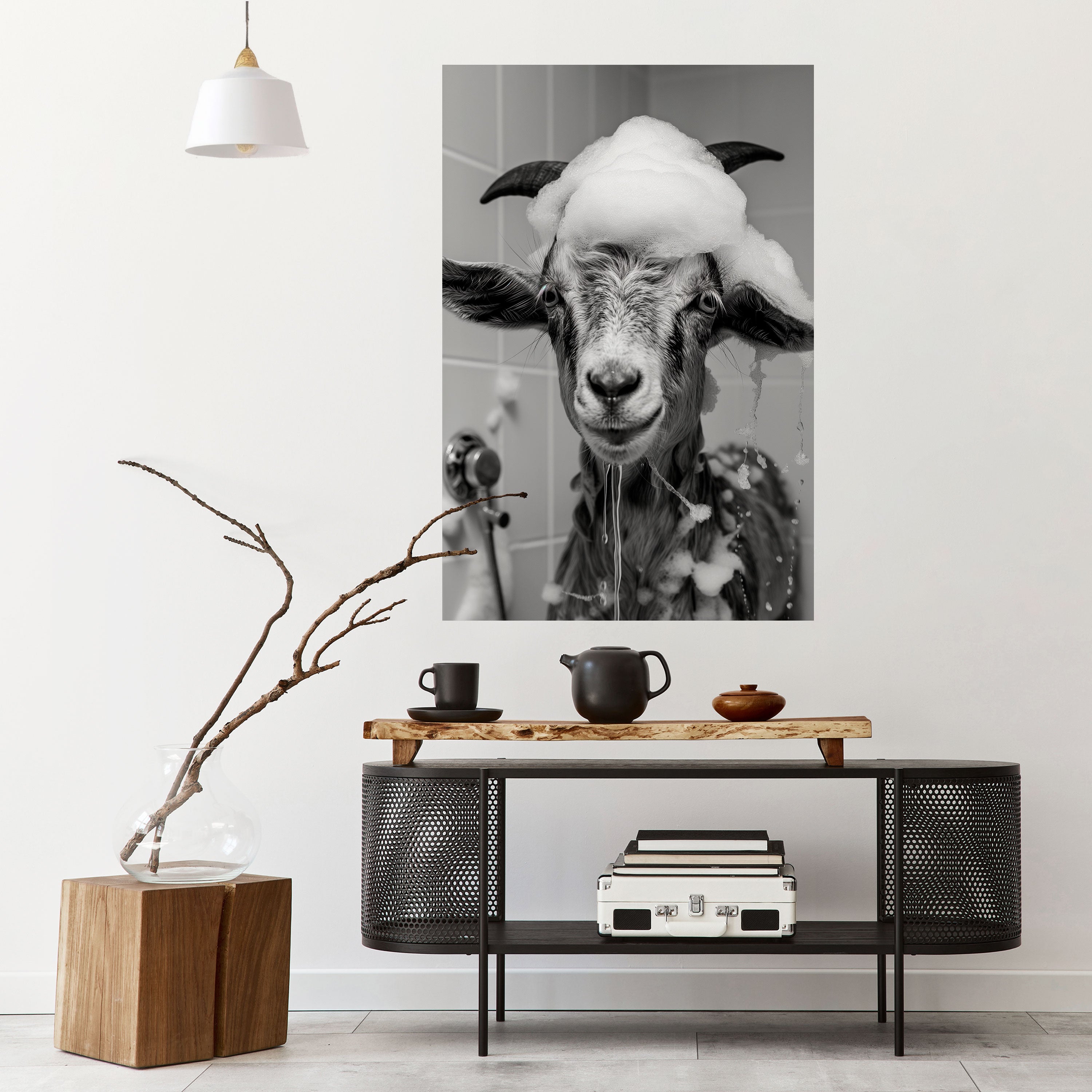 SOAPY GOAT GIGGLES Peel and Stick Vertical Poster