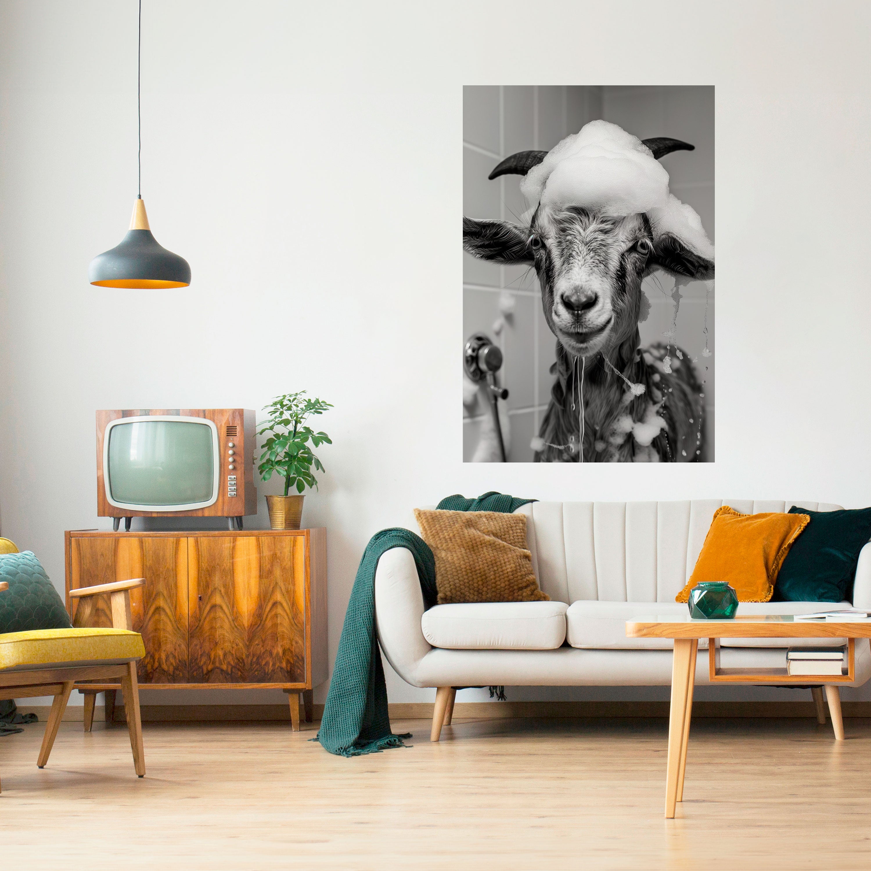 SOAPY GOAT GIGGLES Peel and Stick Vertical Poster