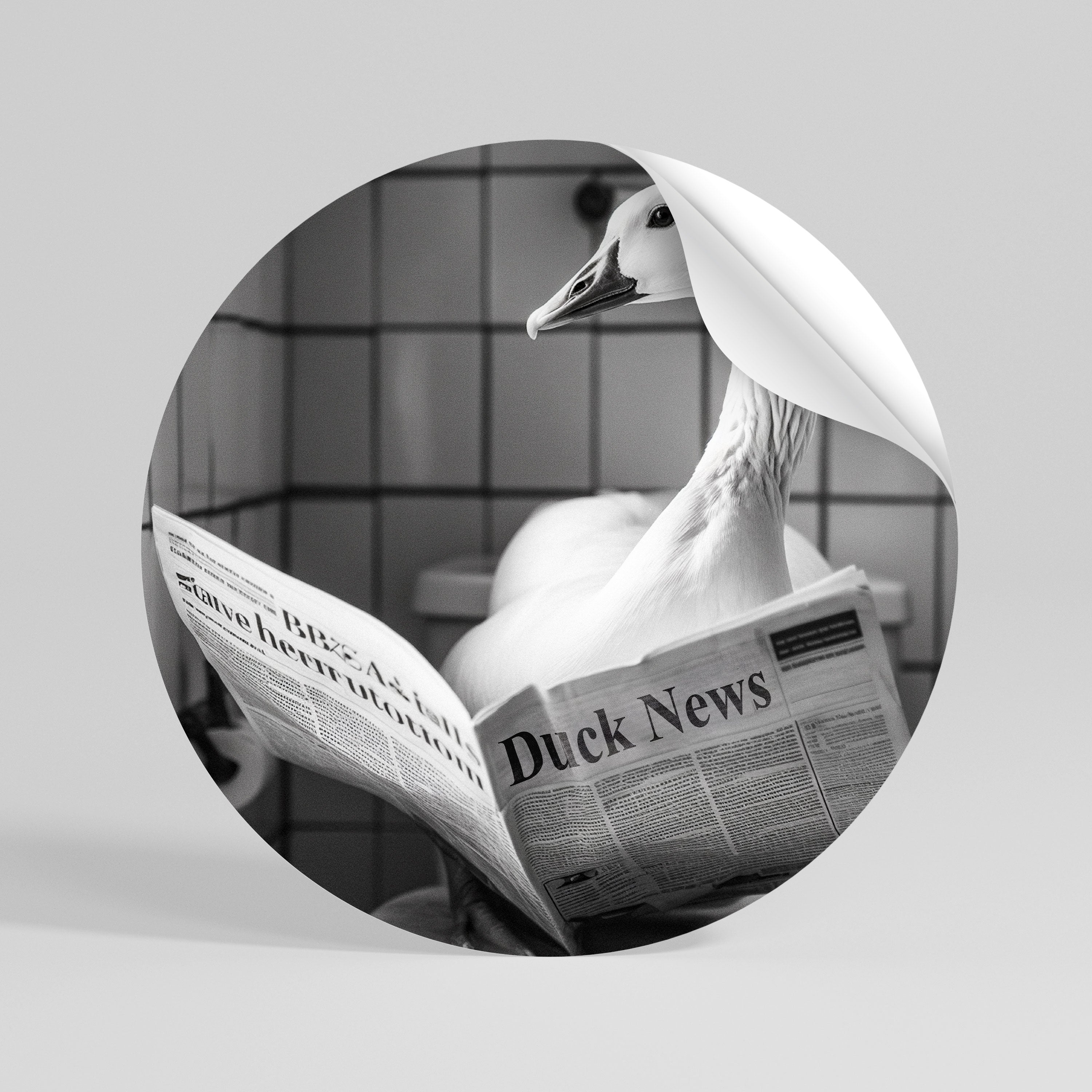 DUCKTAILS AND TIDBITS Peel and Stick Round Sticker