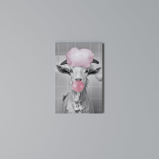 BUBBLEGUM BOVINE BLISS Cuadro en lienzo vertical