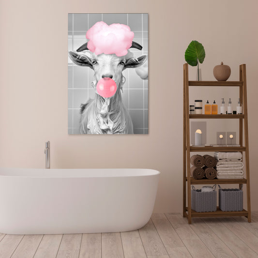 BUBBLEGUM BOVINE BLISS Cuadro en lienzo vertical