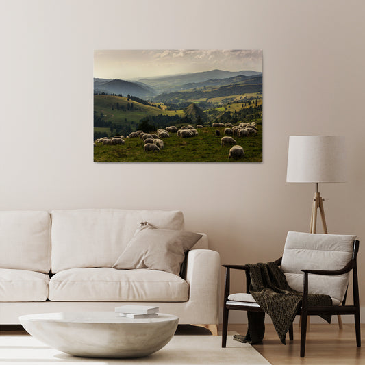 SHEEP IN SERENITY Cuadro en lienzo horizontal