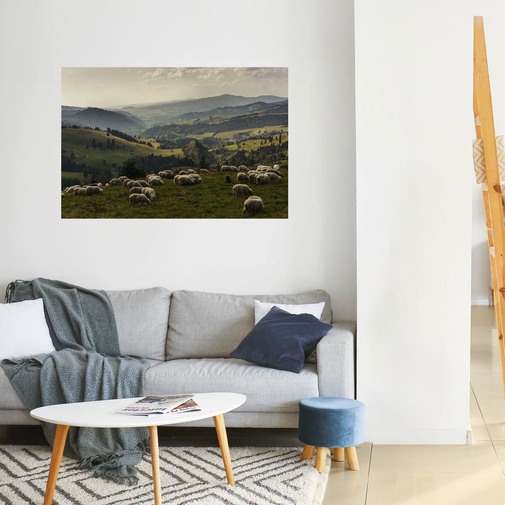 SHEEP IN SERENITY Peel and Stick Horizontal Poster