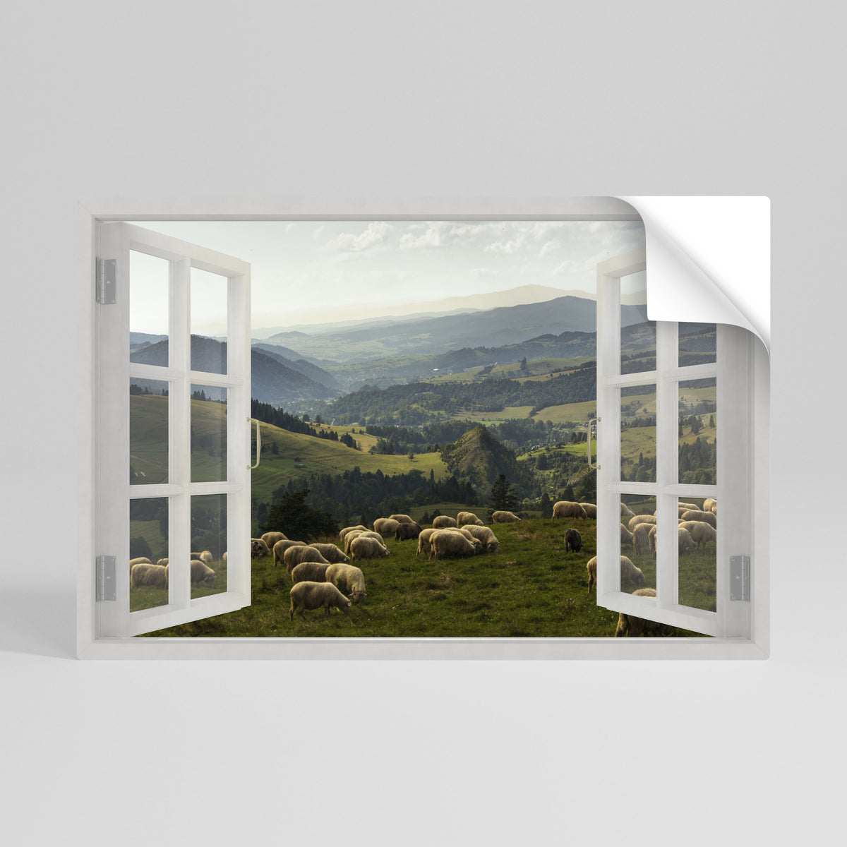 WILD PASTURES VIEW Póster adhesivo horizontal