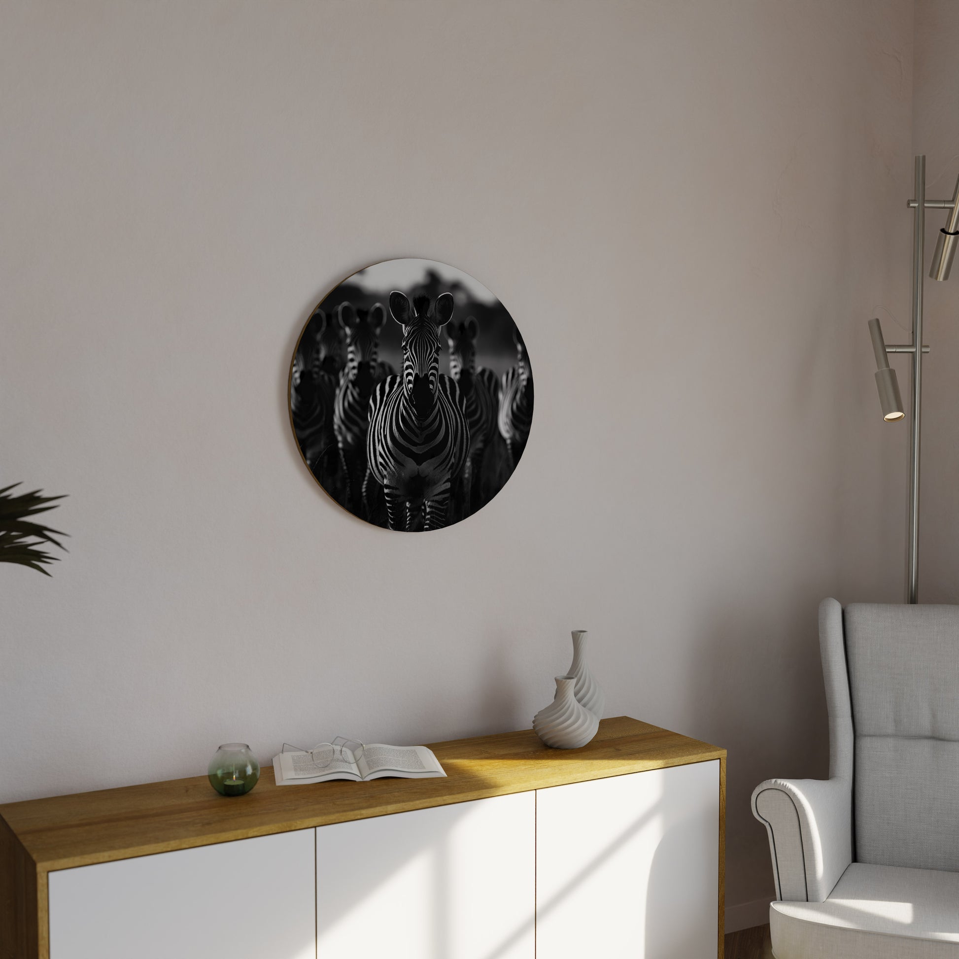 STRIPED SYMPHONY SAGA Round Wall Art