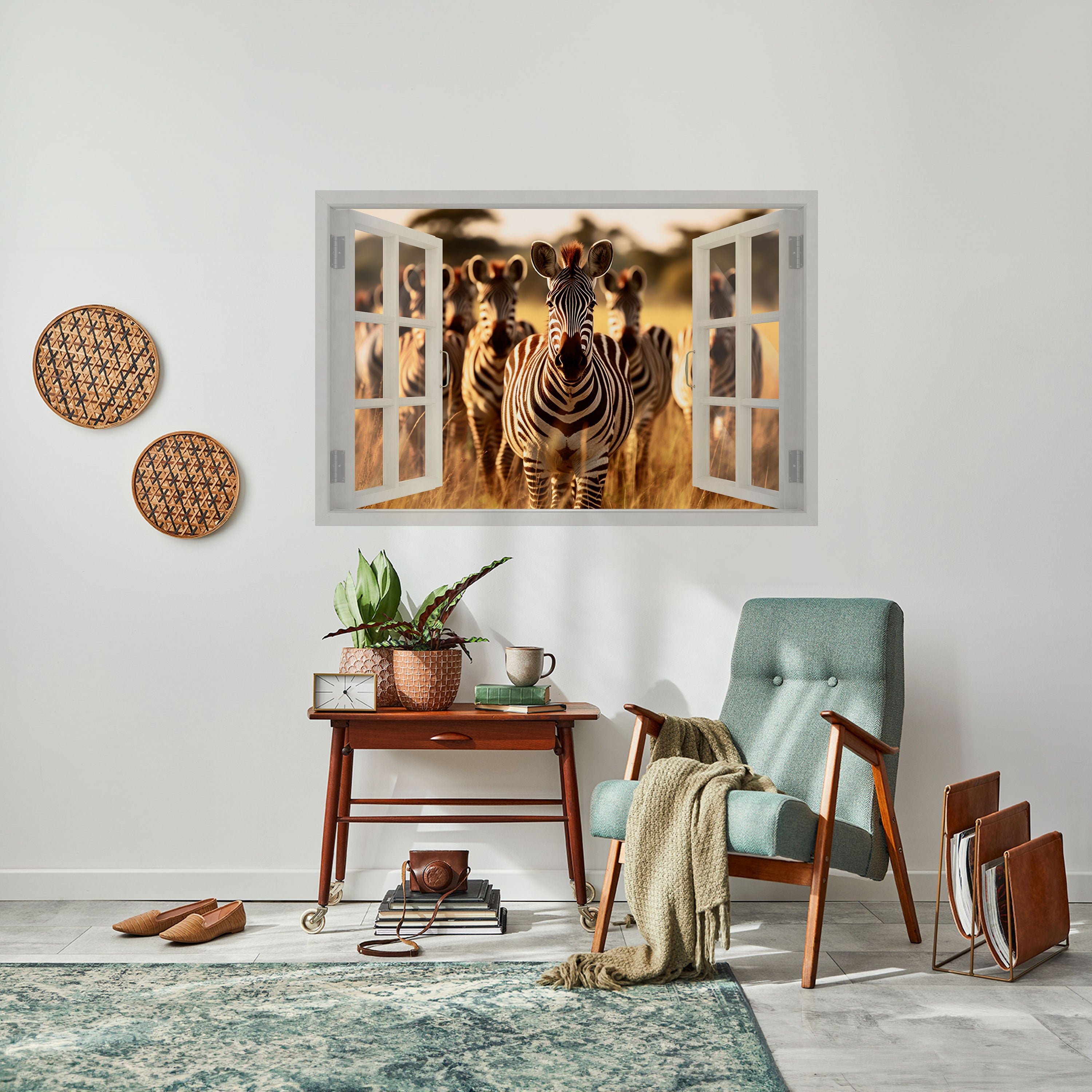 STRIPED SERENADE OUTSIDE Peel and Stick Horizontal Poster
