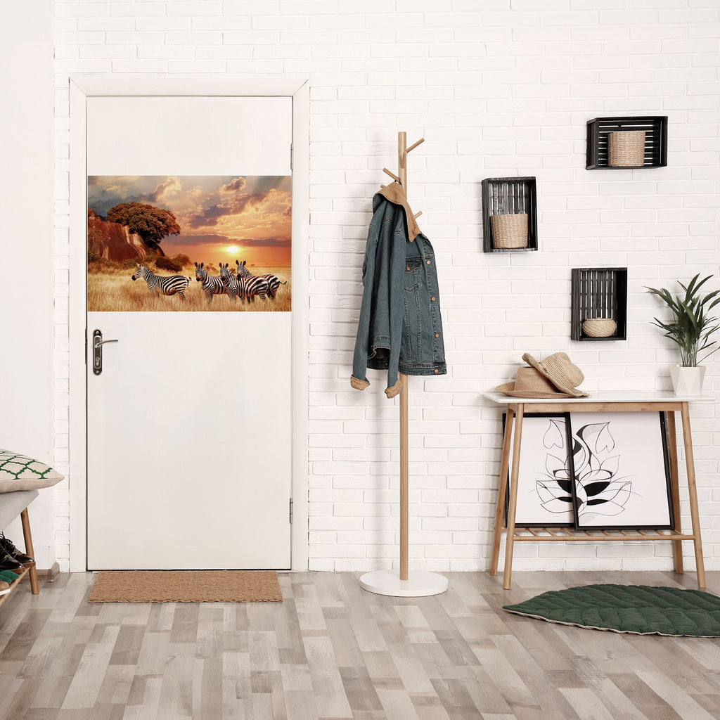 ZEBRA SUNSET SERENADE Peel and Stick Horizontal Poster