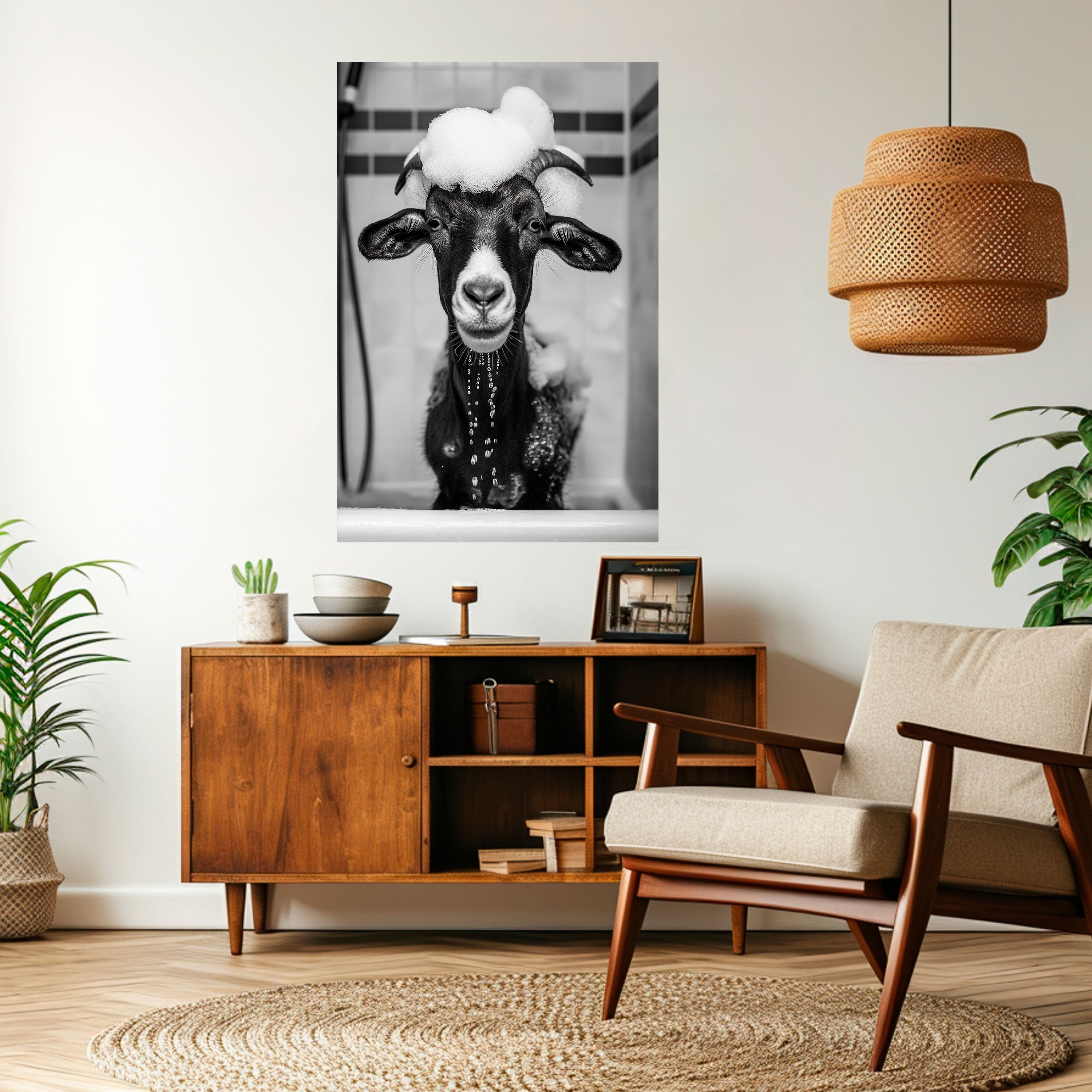 BUBBLE-BATHED BLISS Peel and Stick Vertical Poster