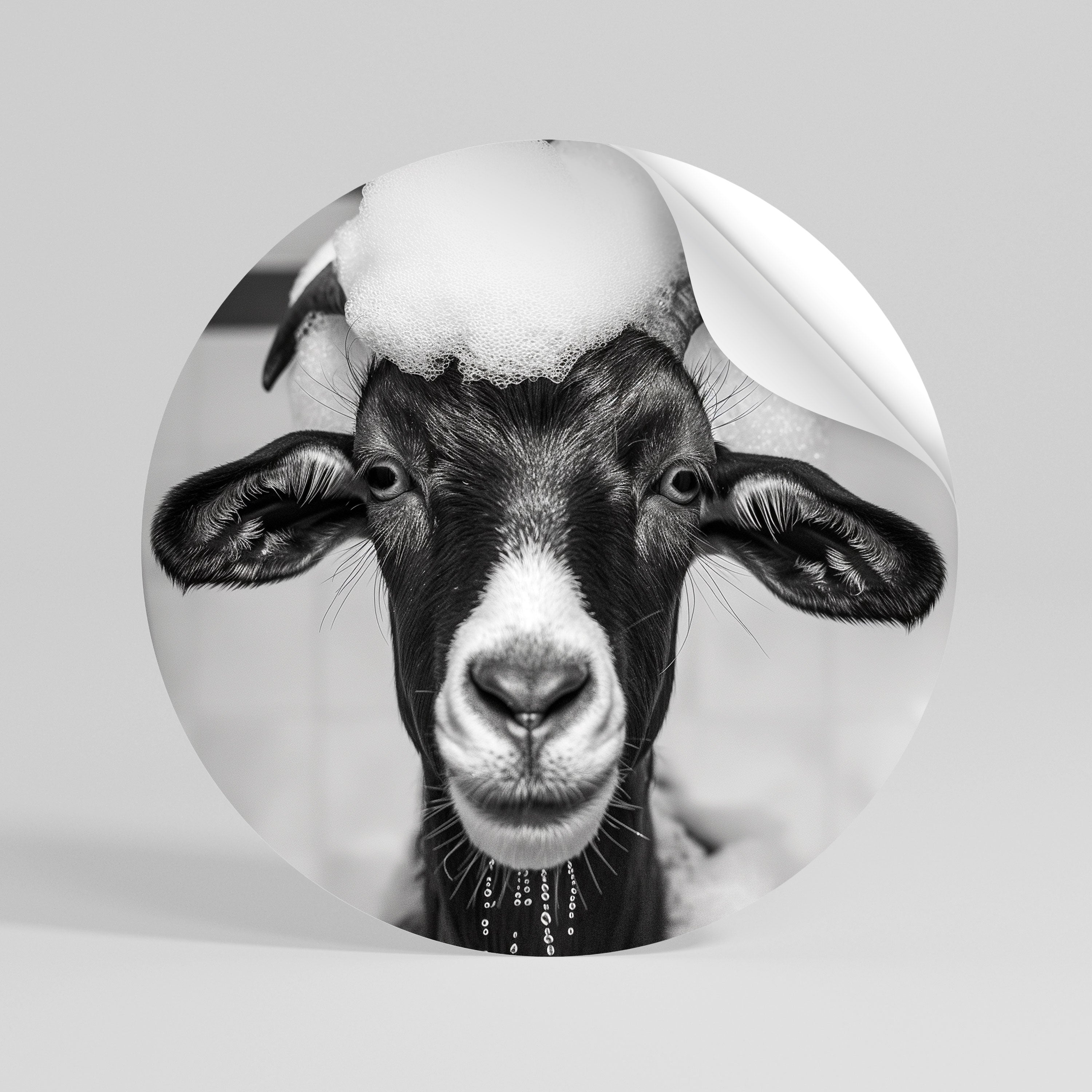 BUBBLE-BATHED BLISS Peel and Stick Round Sticker