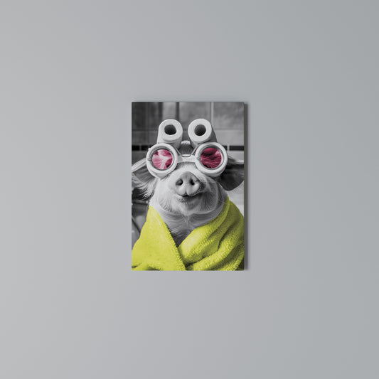 MORNING PIGLET Cuadro en lienzo vertical
