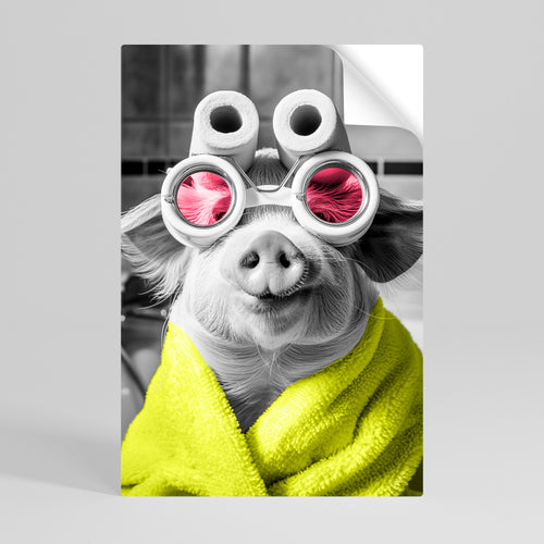 MORNING PIGLET Póster adhesivo vertical