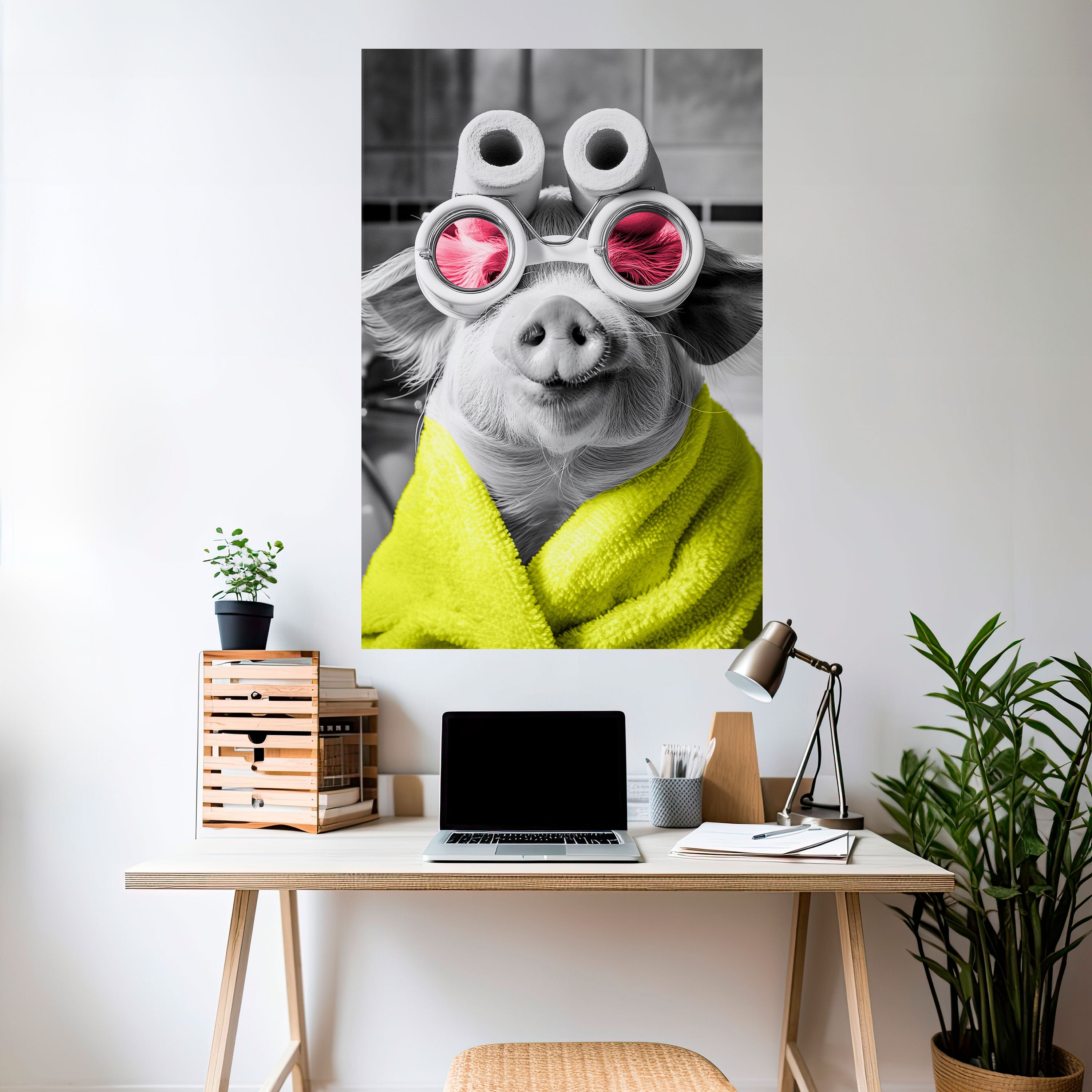 MORNING PIGLET Peel and Stick Vertical Poster