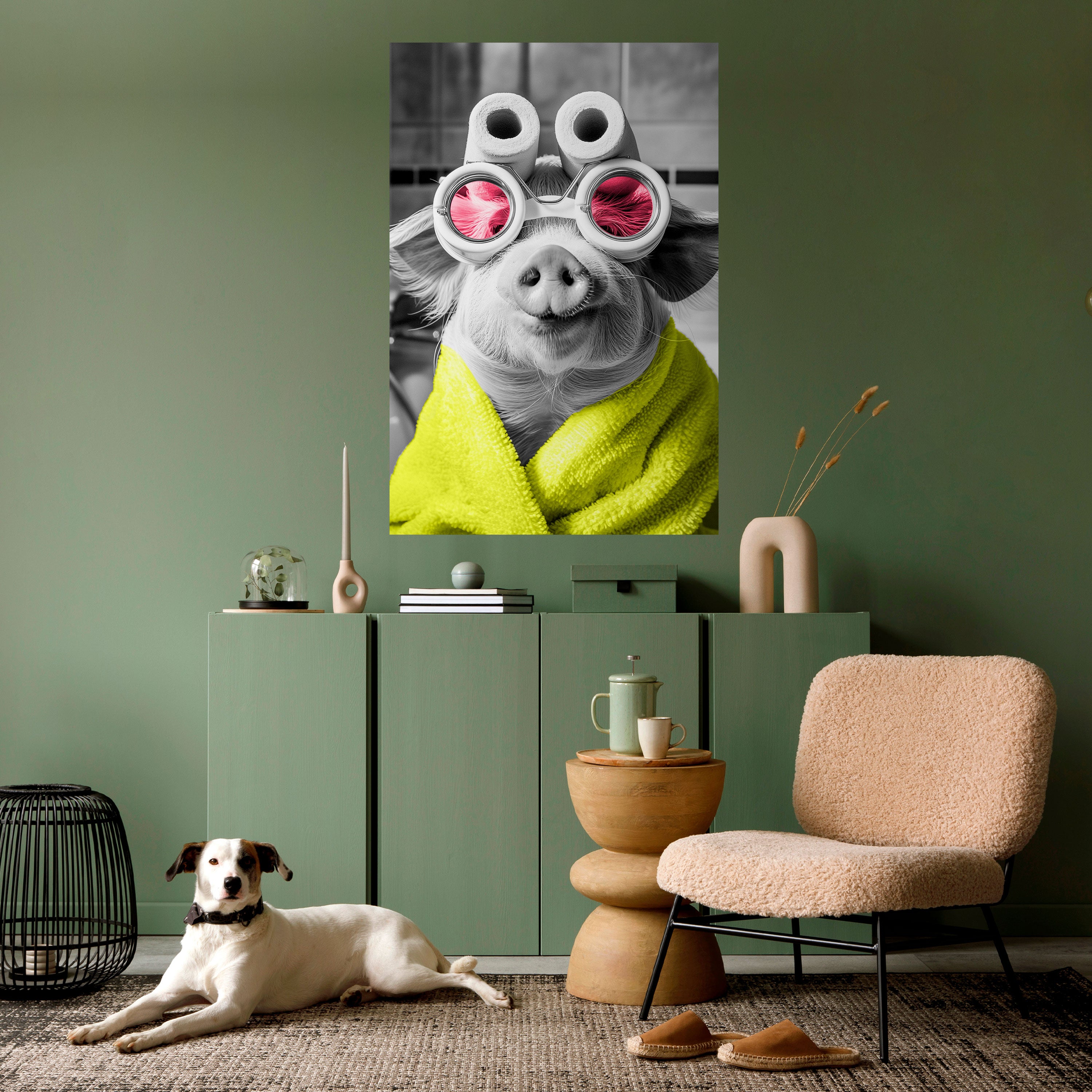 MORNING PIGLET Peel and Stick Vertical Poster