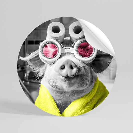 MORNING PIGLET Vinilo adhesivo redondo