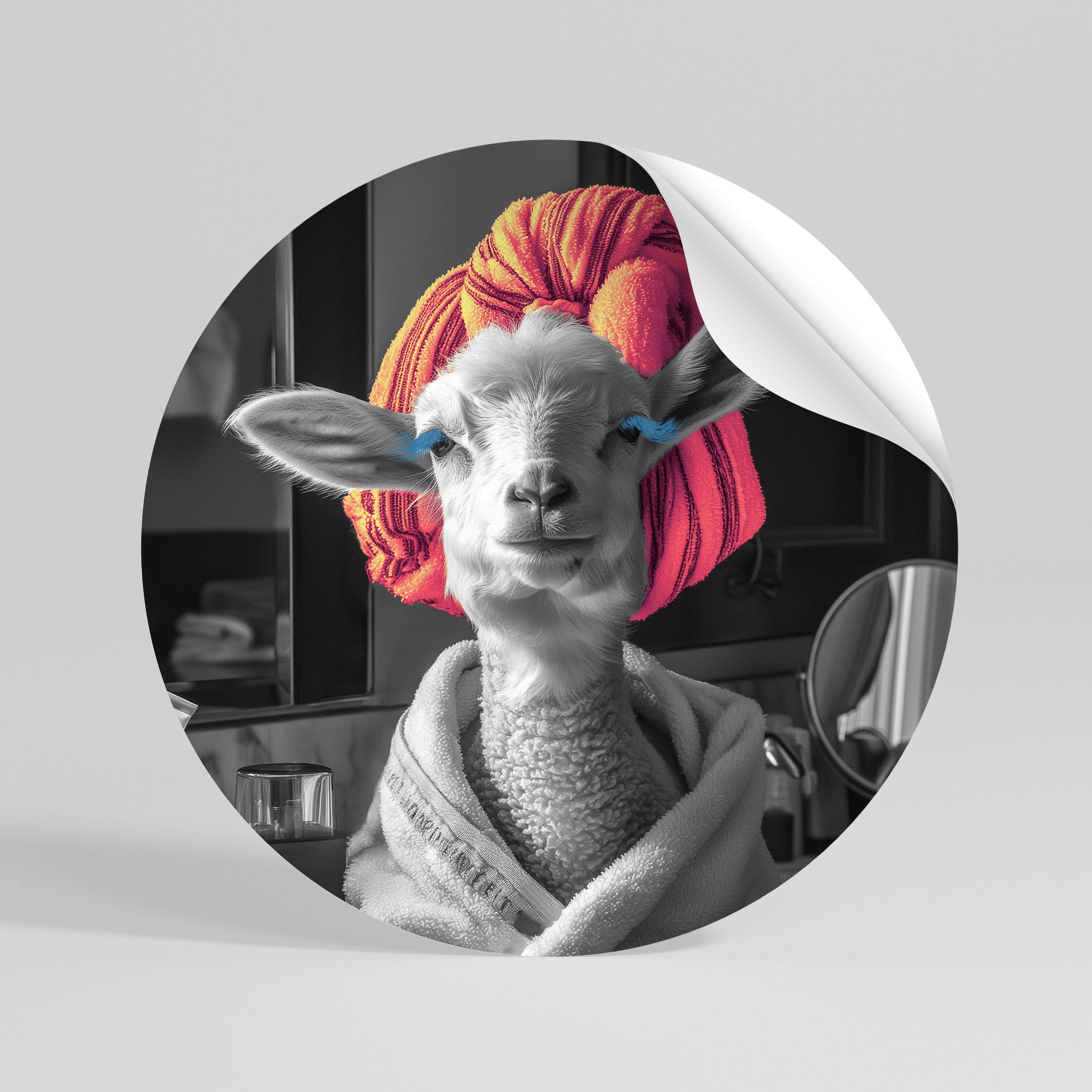 COUTURE CUDDLE Peel and Stick Round Sticker