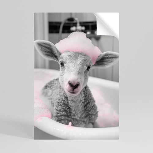 PINK CLOUD BATH TIME Póster adhesivo vertical