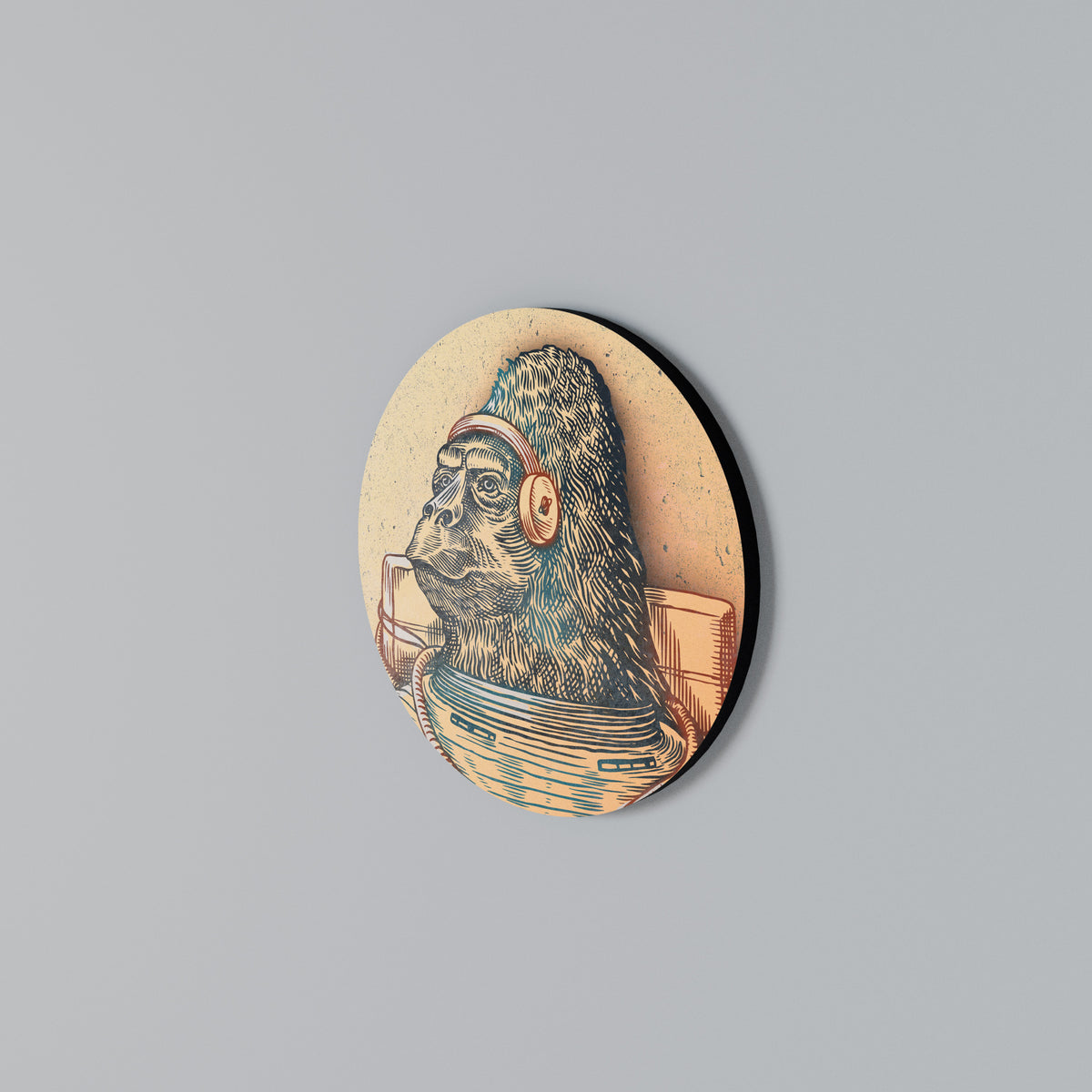 GORILLA GROOVE Round Wall Art
